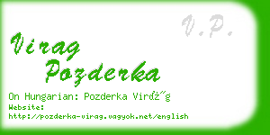 virag pozderka business card